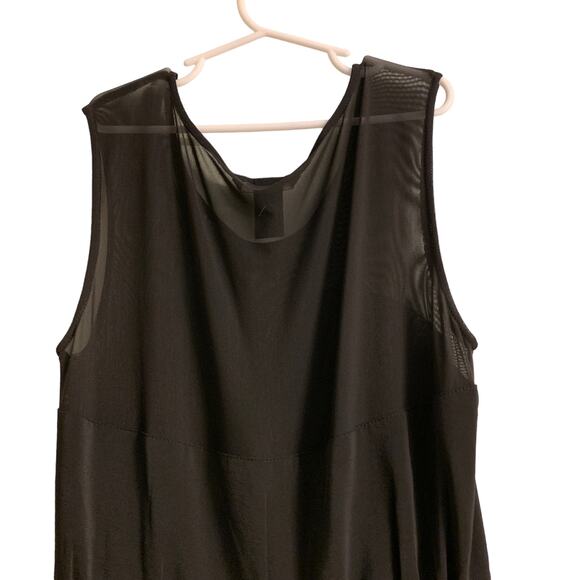 H&M women High low Flared skirt black dress sz 4 semi sheer solid - Picture 11 of 15